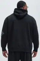 Cotton-Polyester Blend Long Sleeve Casual Comfort Hoodie(Black,S)