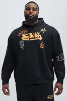 Cotton-Polyester Blend Long Sleeve Casual Comfort Hoodie(Black,S)