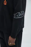 Cotton-Polyester Blend Long Sleeve Casual Comfort Hoodie(Black,S)