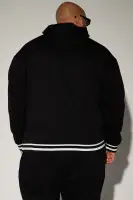 Black Hooded Ribbed Cuff Melrose Jogger Blend of Cotton & Polyester(Black,S)