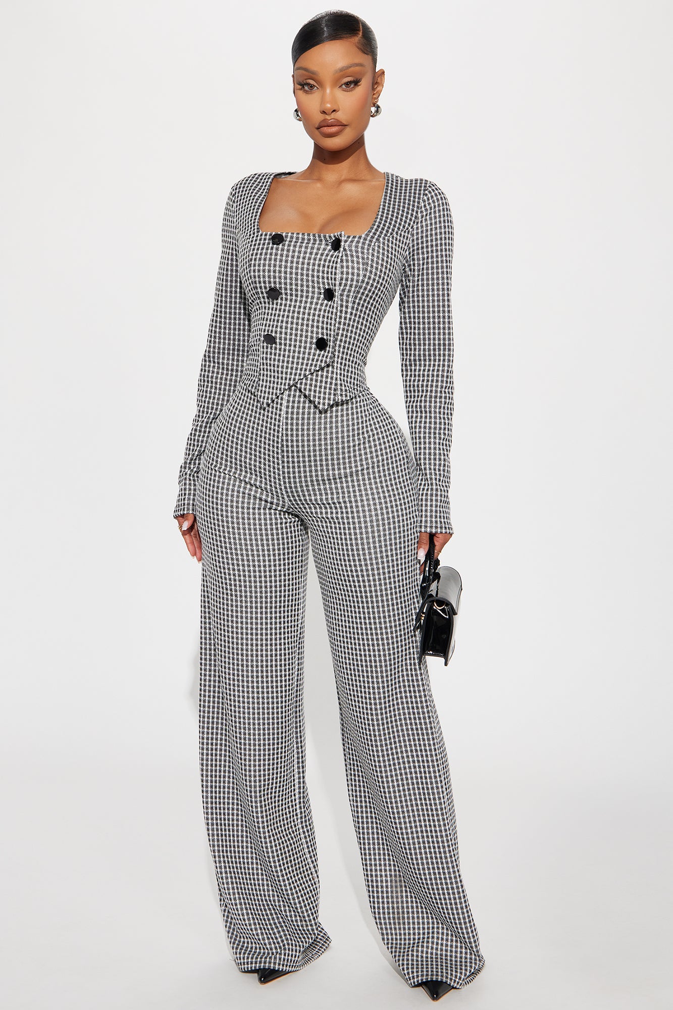 Long Sleeve Collar Button Front Cut-Out Wide Leg Jumpsuit