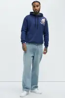 60% Cotton 40% Polyester Hoodie With Kangaroo Pocket Printed Design Unique Natural Look(Blue,S)