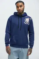 60% Cotton 40% Polyester Hoodie With Kangaroo Pocket Printed Design Unique Natural Look(Blue,S)