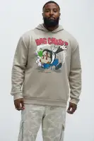 Brown Long Sleeve 100% Polyester Unique Printed Hoodie(Khaki,S)