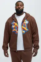 Crew Neck Long Sleeve Cotton Polyester Blend Top(Brown,S)