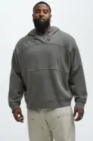 Charcoal Long Sleeve Casual Hoodie(Charcoal,S)