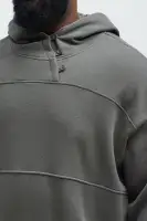 Charcoal Long Sleeve Casual Hoodie(Charcoal,S)