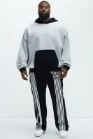 Casual Drawstring Hood Long Sleeve Colorblock Sweatshirt(Grey/combo,S)