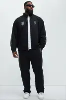 Black Front Zip Closure Long Sleeve Overalls With Side Pockets(Black,S)