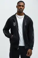Black Front Zip Closure Long Sleeve Overalls With Side Pockets(Black,S)