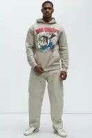 Brown Long Sleeve 100% Polyester Unique Printed Hoodie(Khaki,S)