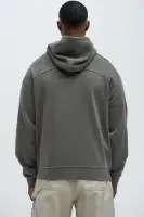 Charcoal Long Sleeve Casual Hoodie(Charcoal,S)