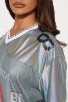 Stylish V-Neck Graphic Jersey Mini Dress with Drawstring - Charcoal/Combo, Stretchy & Lined(Charcoal/combo,XS)