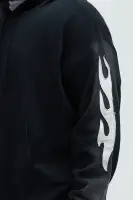 Hoodie Drawstring Long Sleeve Cotton Polyester Imported(Black,S)