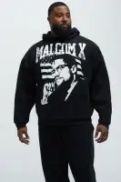 Black Drawstring Long Sleeve Screen Print Hoodie(Black,S)