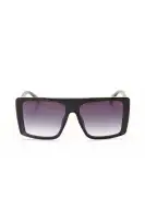 Black Plastic Frame Glasses with Shield Design and Standard Lens(Black,OS)