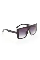 Black Plastic Frame Glasses with Shield Design and Standard Lens(Black,OS)