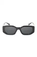 UV 400 Protection Plastic Rectangular Frame Sunglasses - Beige & Black(Black,OS)