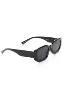 UV 400 Protection Plastic Rectangular Frame Sunglasses - Beige & Black(Black,OS)