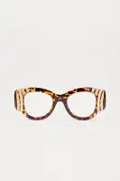 Tortoise & Gold Round Plastic Glasses with Blue Light Lenses(Tortoise/Gold,OS)