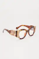 Tortoise & Gold Round Plastic Glasses with Blue Light Lenses(Tortoise/Gold,OS)