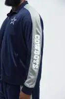 Mock Neck Front Zip Navy Track Pants(Navy,S)