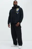 Warriors Fearless Zip-Up Fleece Hoodie(Black,S)