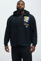 Warriors Fearless Zip-Up Fleece Hoodie(Black,S)