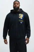 Warriors Fearless Zip-Up Fleece Hoodie(Black,S)