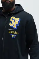 Warriors Fearless Zip-Up Fleece Hoodie(Black,S)