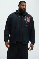 Hooded Long Sleeve Drawstring Front Zipper Closure Shell 60% Cotton 40% Polyester Jacket(Black,S)