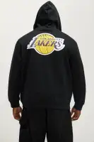 Drawstring Hood Long Sleeve Front Zipper Ribbed Cuff Hem Jacket(Black,S)