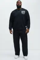 Square Neck Long Sleeve Patchwork Polyester Casual Jumpsuit(Black,S)