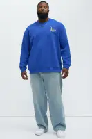 Warriors Bold-Statement Crewneck Sweatshirt(Royal,S)