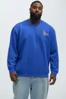Warriors Bold-Statement Crewneck Sweatshirt(Royal,S)