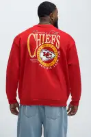Crew Neck Long Sleeve Screen Print Cotton Polyester Imported Top(Red,S)