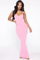 Stylish Maxi Dress with Adjustable Spaghetti Straps - Lime, Pink, Sand, Blue & Sage - 95% Rayon, 5% Spandex