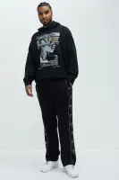 80% Cotton 20% Polyester Black Washed Screen Print Kangaroo Pocket Halter Hoodie Long Sleeve Patchwork Overalls Relaxed & Comfortable(Black Wash,S)