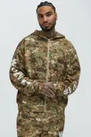 Camouflage Casual Long Sleeve Zip-Up Hoodie