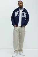 Available In Navy... Hoodie Long Sleeve Front Zip Closure Side Pockets 60% Cotton 40% Polyester Disclaimer: Patch Embroidery Placement Will Vary... Imported(Navy,S)