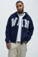 Available In Navy... Hoodie Long Sleeve Front Zip Closure Side Pockets 60% Cotton 40% Polyester Disclaimer: Patch Embroidery Placement Will Vary... Imported(Navy,S)