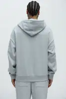 V Neck Long Sleeve Cotton-Polyester Imported Casual Top(Heather Grey,S)