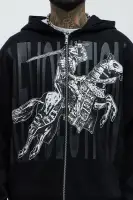 Long Sleeve Casual Cotton Polyester Imported Hoodie(Black,S)