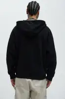 Long Sleeve Casual Cotton Polyester Imported Hoodie(Black,S)