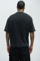 Mock Neck Full Zip Closure Long Sleeve Tape Details Top(Black Wash,S)