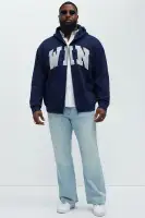 Available In Navy... Hoodie Long Sleeve Front Zip Closure Side Pockets 60% Cotton 40% Polyester Disclaimer: Patch Embroidery Placement Will Vary... Imported(Navy,S)
