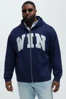Available In Navy... Hoodie Long Sleeve Front Zip Closure Side Pockets 60% Cotton 40% Polyester Disclaimer: Patch Embroidery Placement Will Vary... Imported(Navy,S)