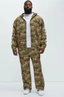 Camouflage Casual Long Sleeve Zip-Up Hoodie(Camouflage,S)