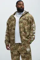 Camouflage Casual Long Sleeve Zip-Up Hoodie(Camouflage,S)