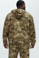 Camouflage Casual Long Sleeve Zip-Up Hoodie(Camouflage,S)